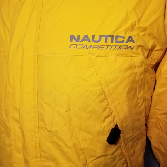 NAUTICA COMPETITION REVERSIBLE YELLOW GRAY BLACK WINTER SNOW DOWN JACKET LARGE - Picture 9 of 12